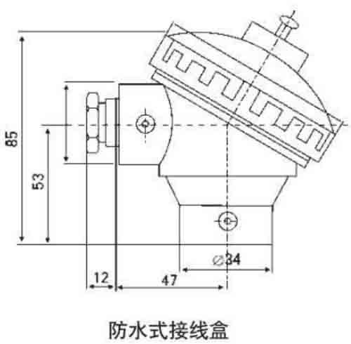 鉑熱電阻防水接線盒結構圖